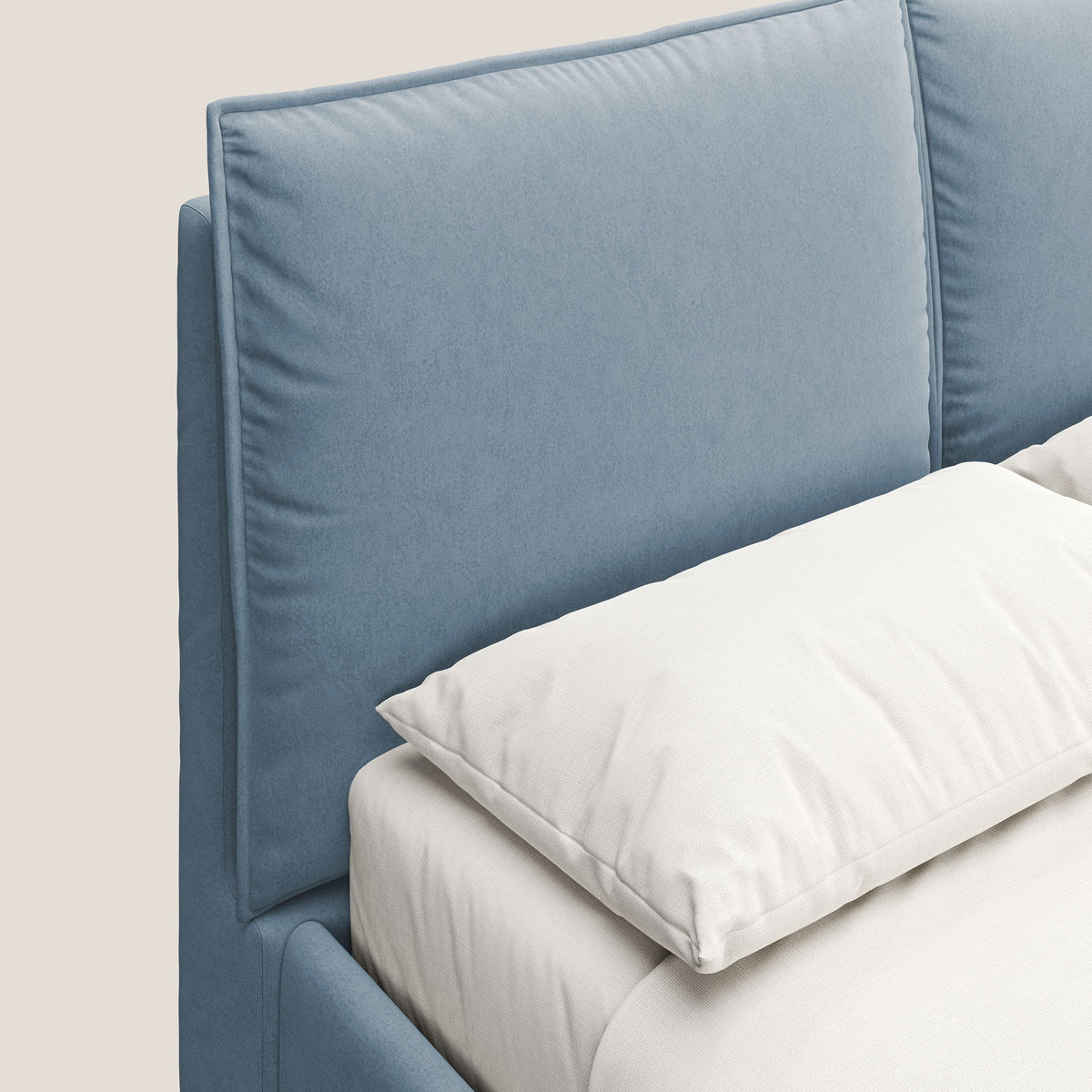 Nives letto imbottito contenitore sfoderabile in microfibra velluto impermeabile T09 carta da zucchero - divitt.sbs