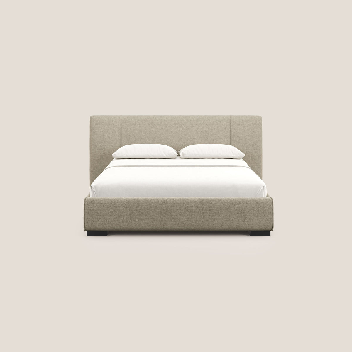 Omero letto imbottito contenitore sfoderabile in tessuto fiammato impermeabile T14 beige - divitt.sbs