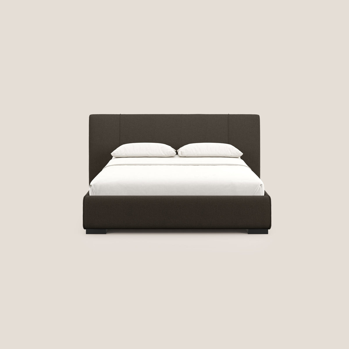 Omero letto imbottito contenitore sfoderabile in tessuto fiammato impermeabile T14 marrone - divitt.sbs