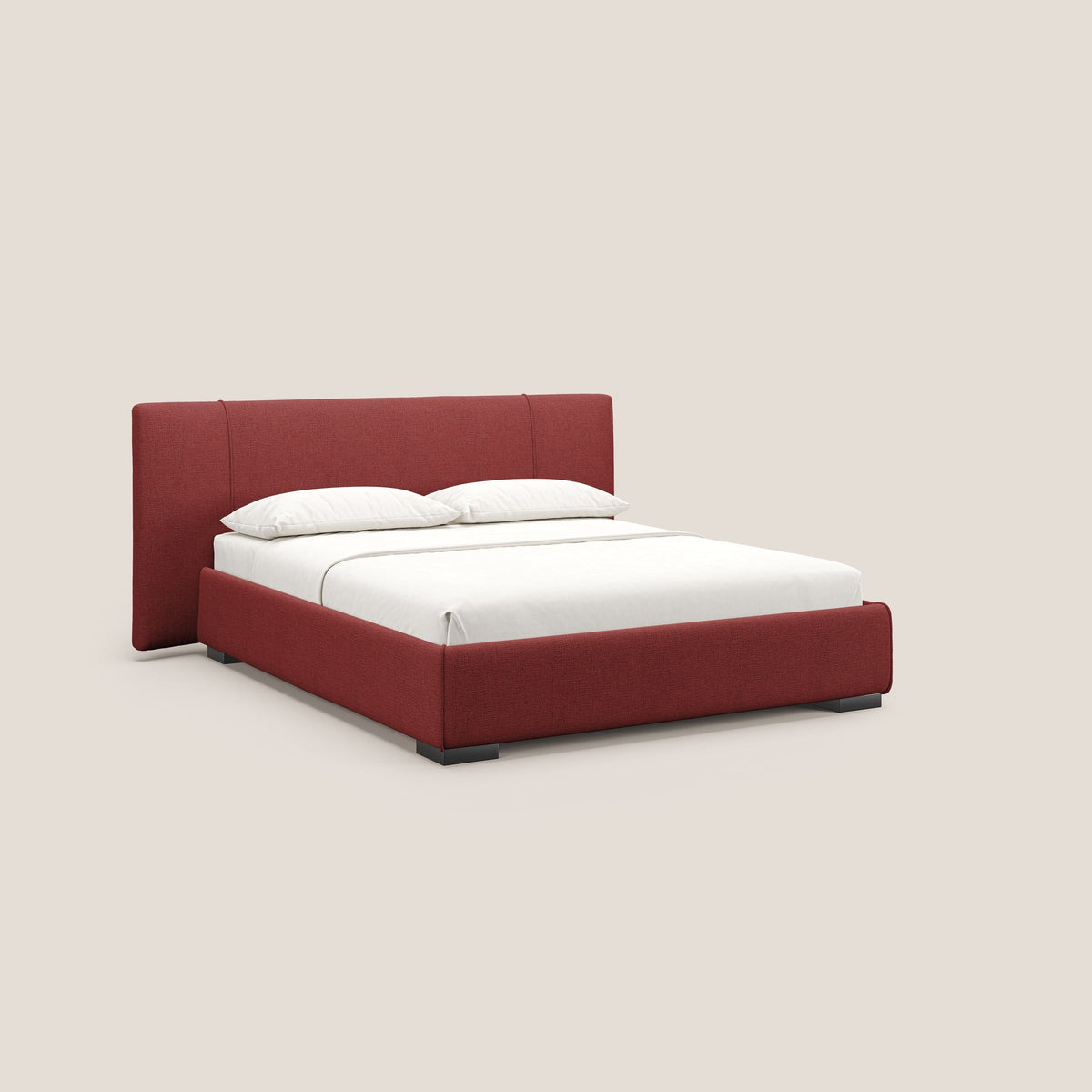 Omero letto imbottito contenitore sfoderabile in tessuto fiammato impermeabile T14 rosso - divitt.sbs