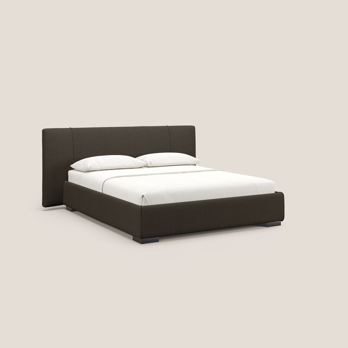 Omero letto imbottito contenitore sfoderabile in tessuto fiammato impermeabile T14 marrone - divitt.sbs