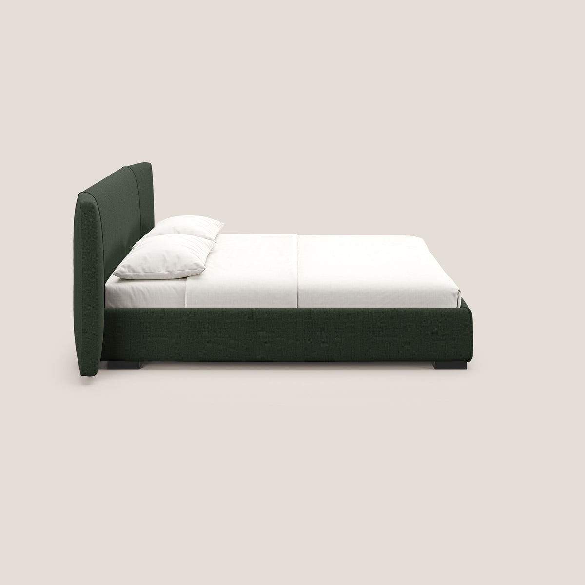 Omero letto imbottito contenitore sfoderabile in tessuto fiammato impermeabile T14 verde - divitt.sbs