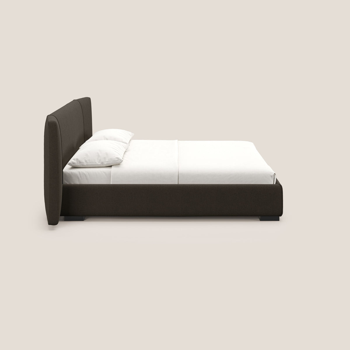 Omero letto imbottito contenitore sfoderabile in tessuto fiammato impermeabile T14 marrone - divitt.sbs
