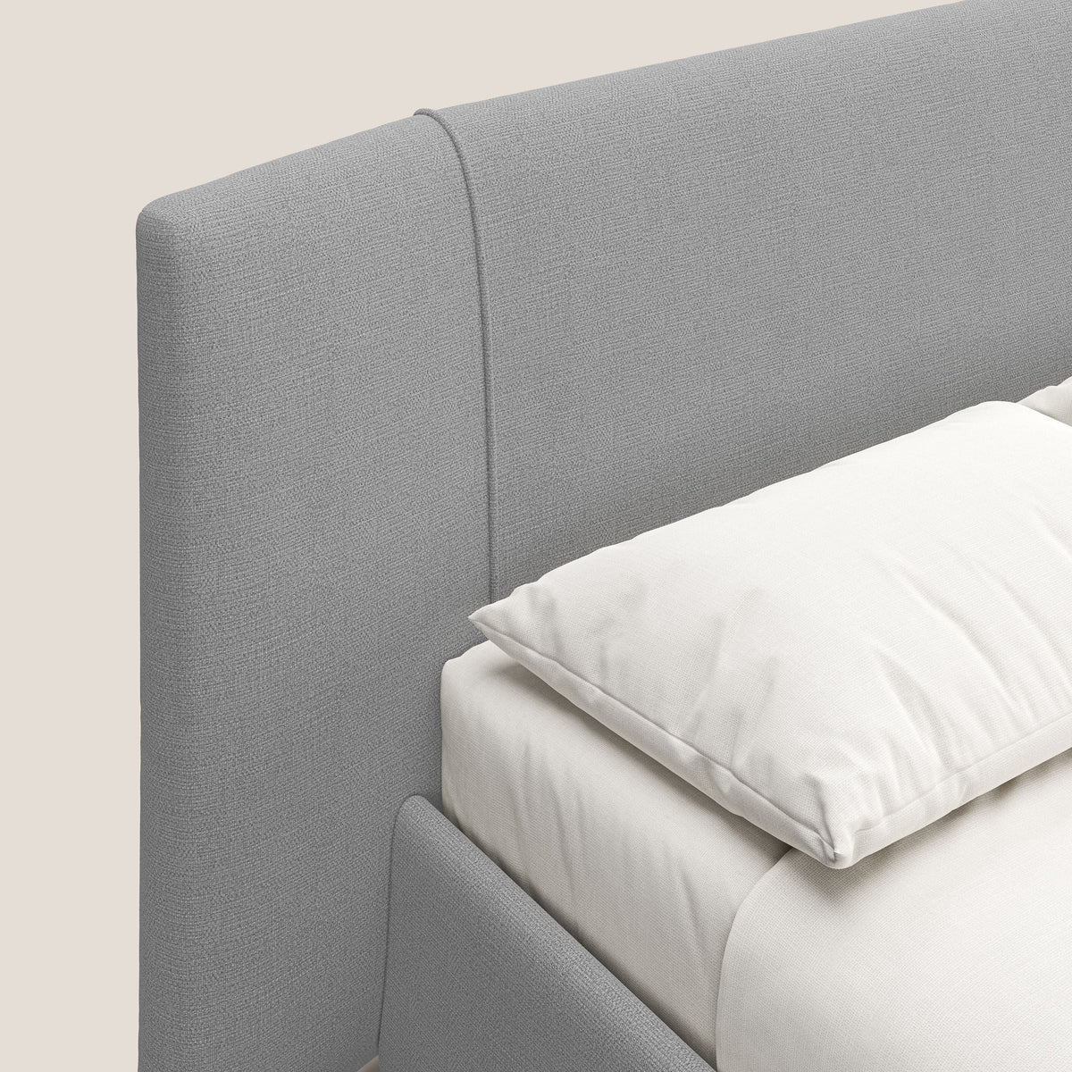 Omero letto imbottito contenitore sfoderabile in tessuto fiammato impermeabile T14 grigio chiaro - divitt.sbs