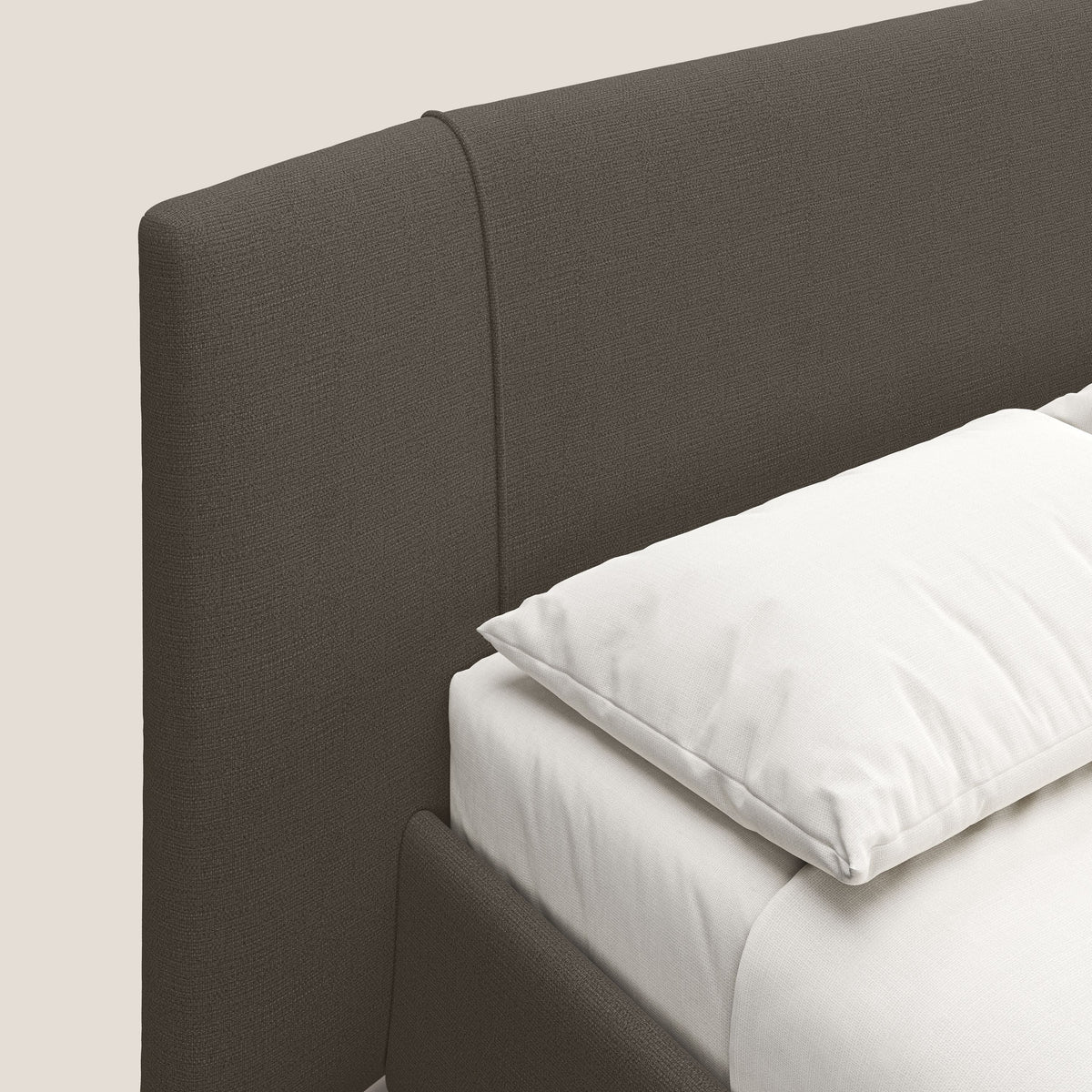 Omero letto imbottito contenitore sfoderabile in tessuto fiammato impermeabile T14 marrone - divitt.sbs