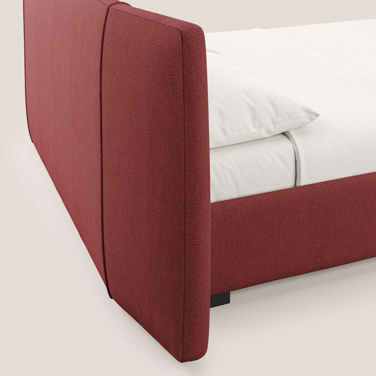 Omero letto imbottito contenitore sfoderabile in tessuto fiammato impermeabile T14 rosso - divitt.sbs