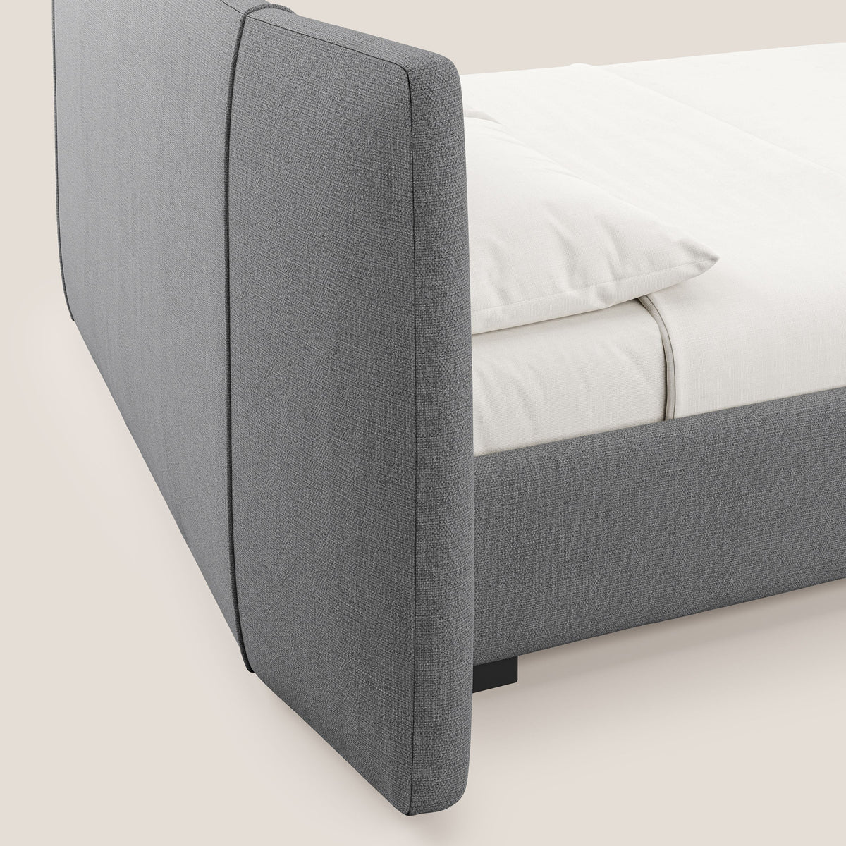 Omero letto imbottito contenitore sfoderabile in tessuto fiammato impermeabile T14 grigio chiaro - divitt.sbs
