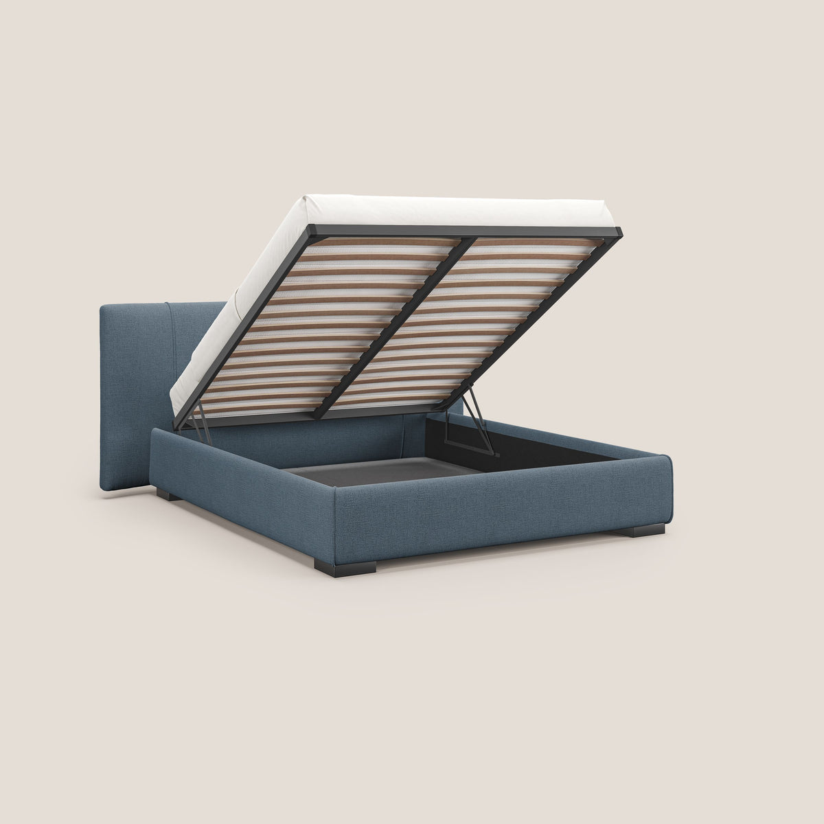 Omero letto imbottito contenitore sfoderabile in tessuto fiammato impermeabile T14 - divitt.sbs