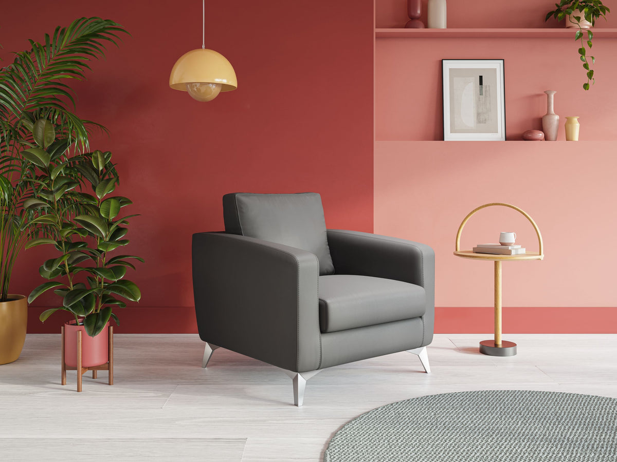 Orione Poltroncina in ecopelle moderna e impermeabile T04 antracite - divitt.sbs