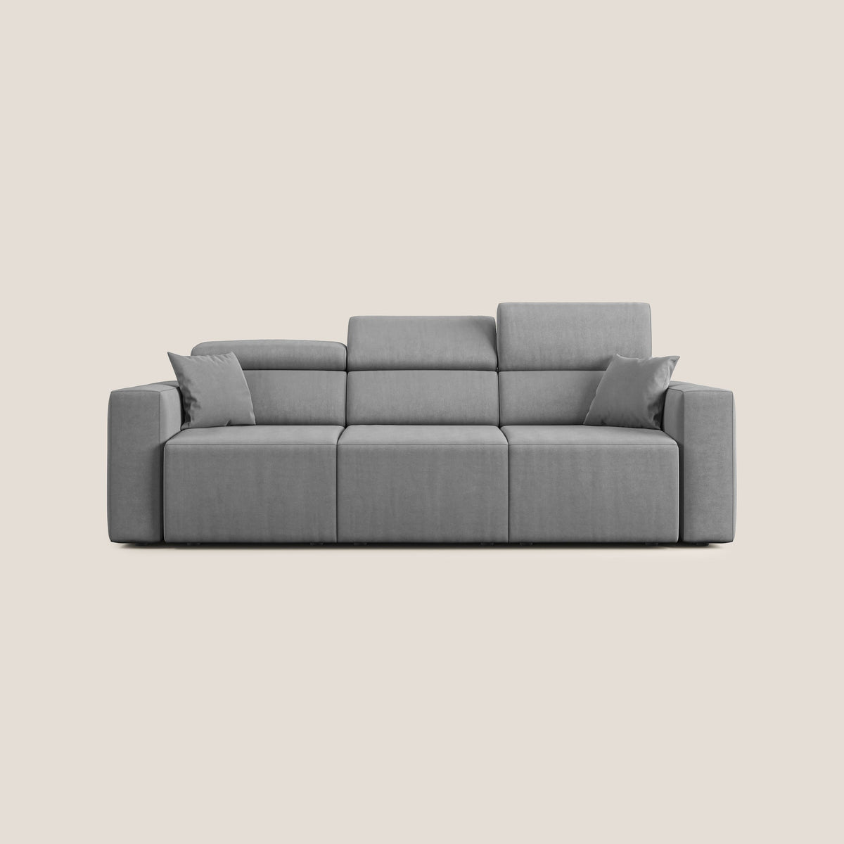 Orwell divano con 3 sedute estraibili in microfibra smacchiabile T11 grigio - divitt.sbs