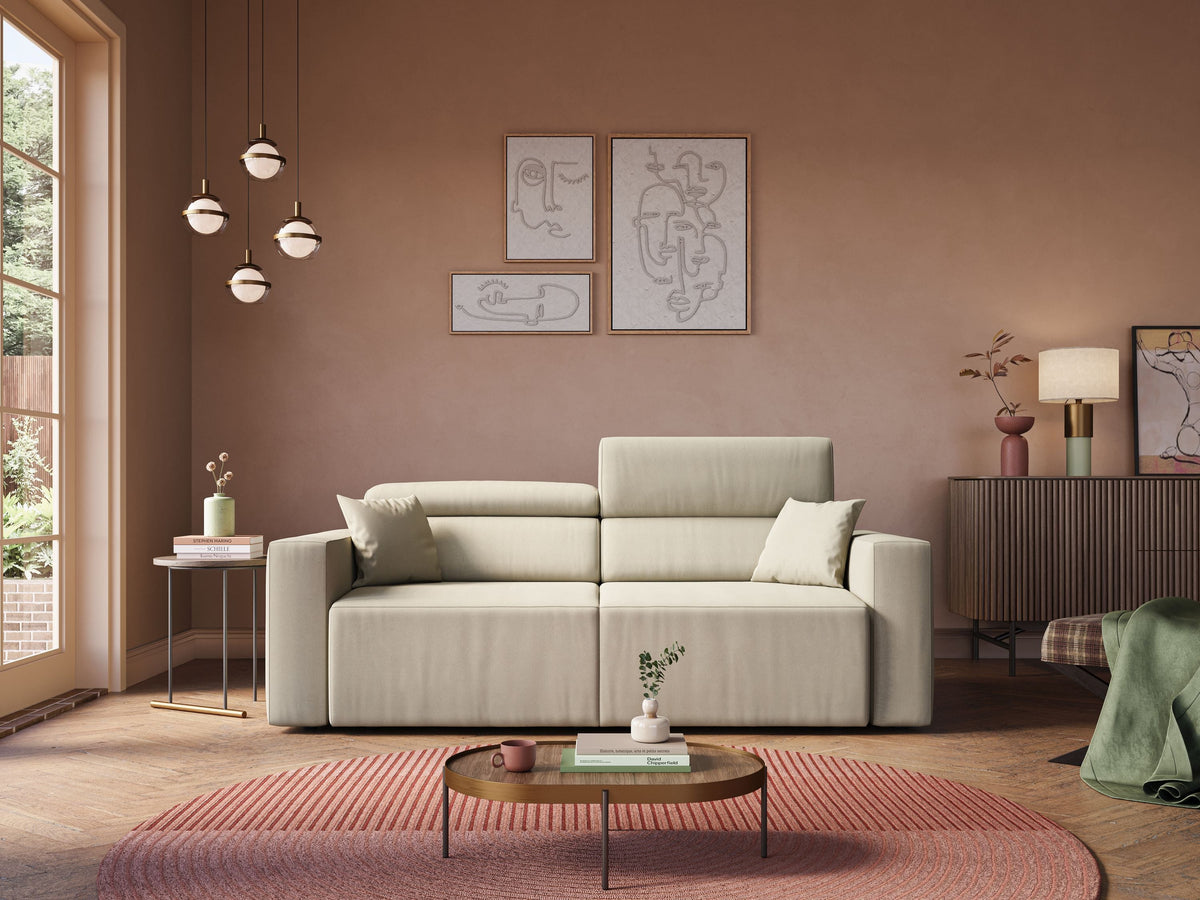 Orwell divano con seduta estraibile in microfibra smacchiabile T11 panna - divitt.sbs