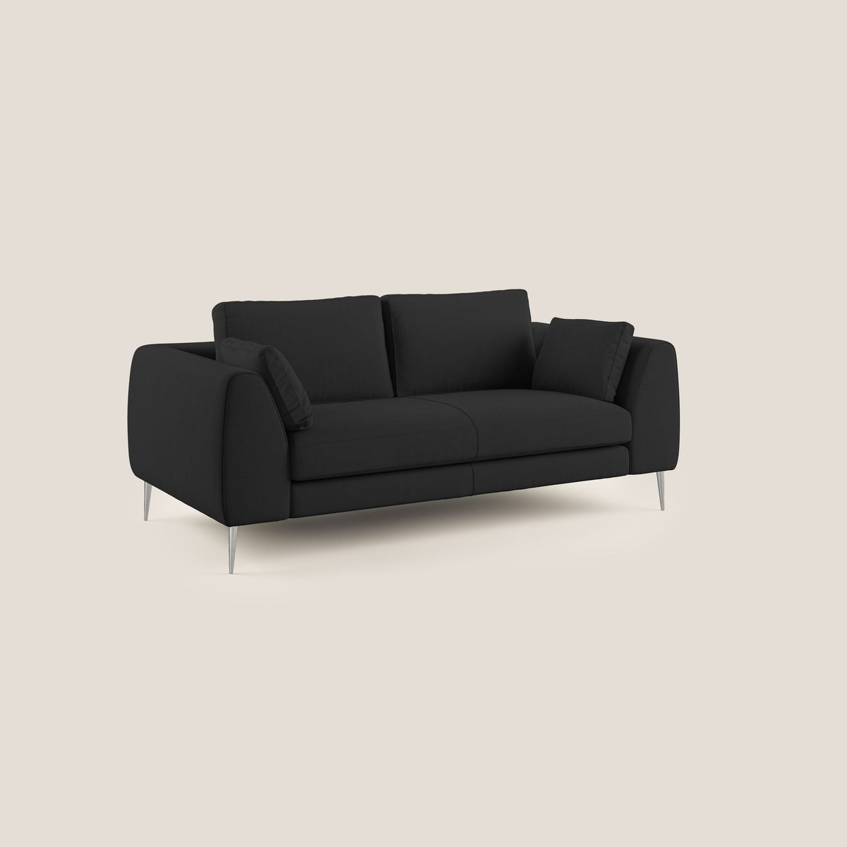Plano divano moderno in microfibra tecnica smacchiabile T11 nero - divitt.sbs