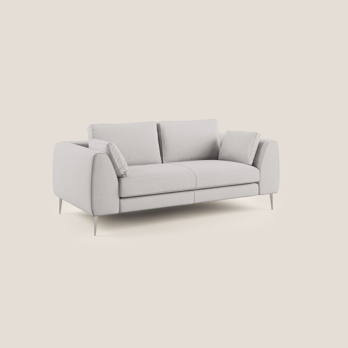 Plano divano moderno in microfibra tecnica smacchiabile T11 grigio chiaro - divitt.sbs