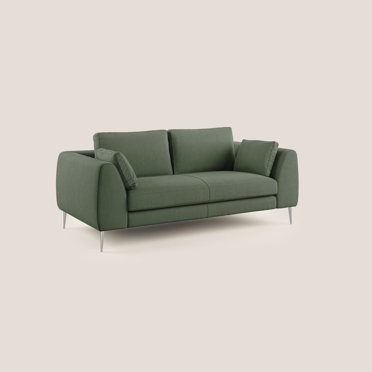Plano divano moderno in microfibra tecnica smacchiabile T11 verde - divitt.sbs