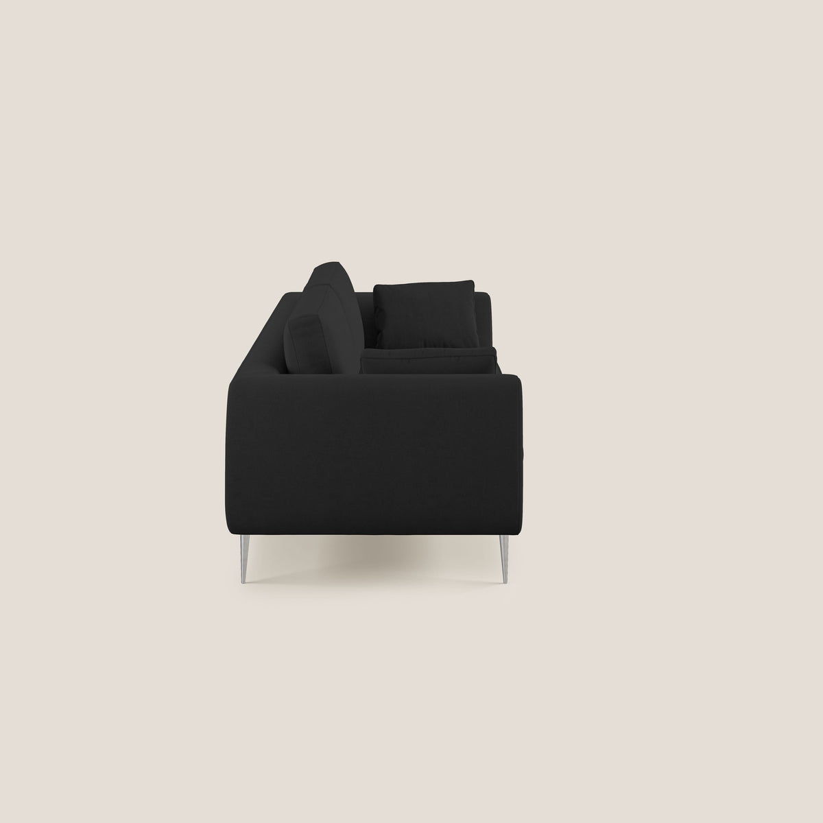 Plano divano moderno in microfibra tecnica smacchiabile T11 nero - divitt.sbs