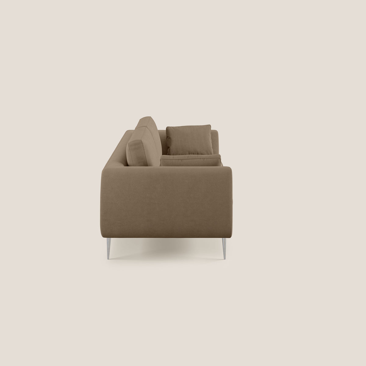 Plano divano moderno in microfibra tecnica smacchiabile T11 marrone - divitt.sbs