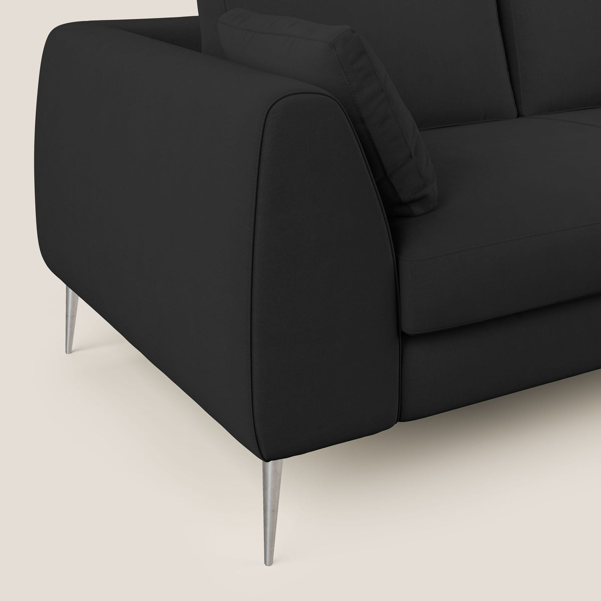 Plano divano moderno in microfibra tecnica smacchiabile T11 nero - divitt.sbs