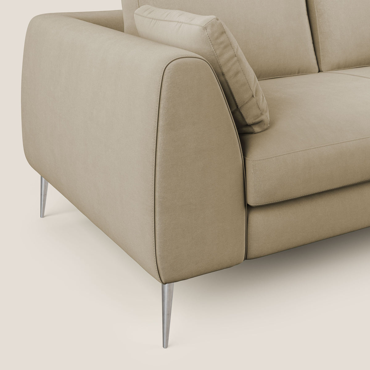 Plano divano moderno in microfibra tecnica smacchiabile T11 beige - divitt.sbs