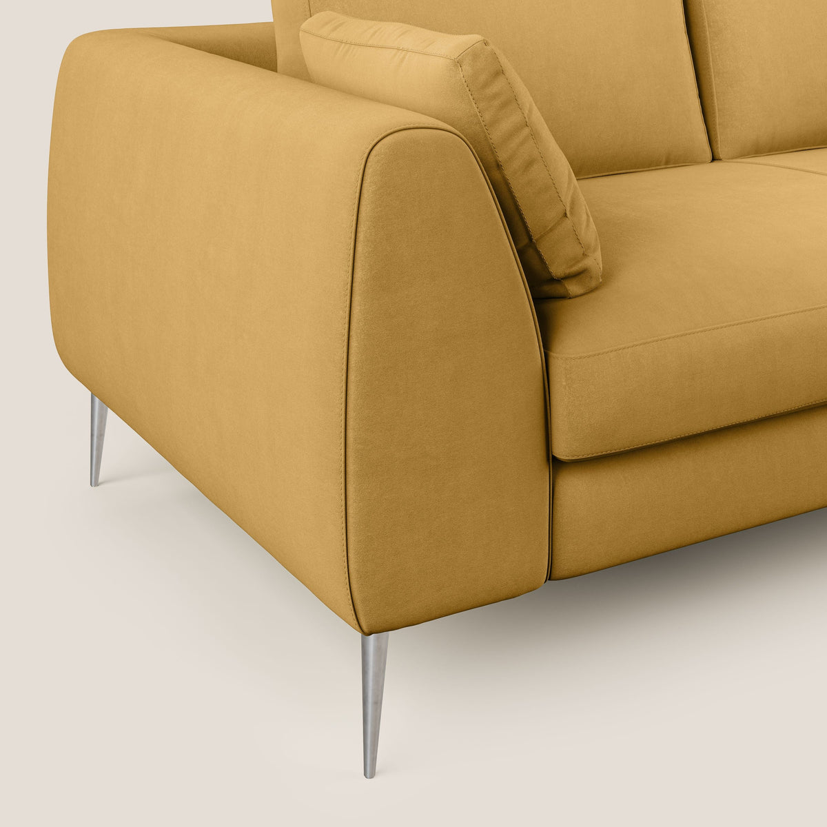 Plano divano moderno in microfibra tecnica smacchiabile T11 giallo - divitt.sbs
