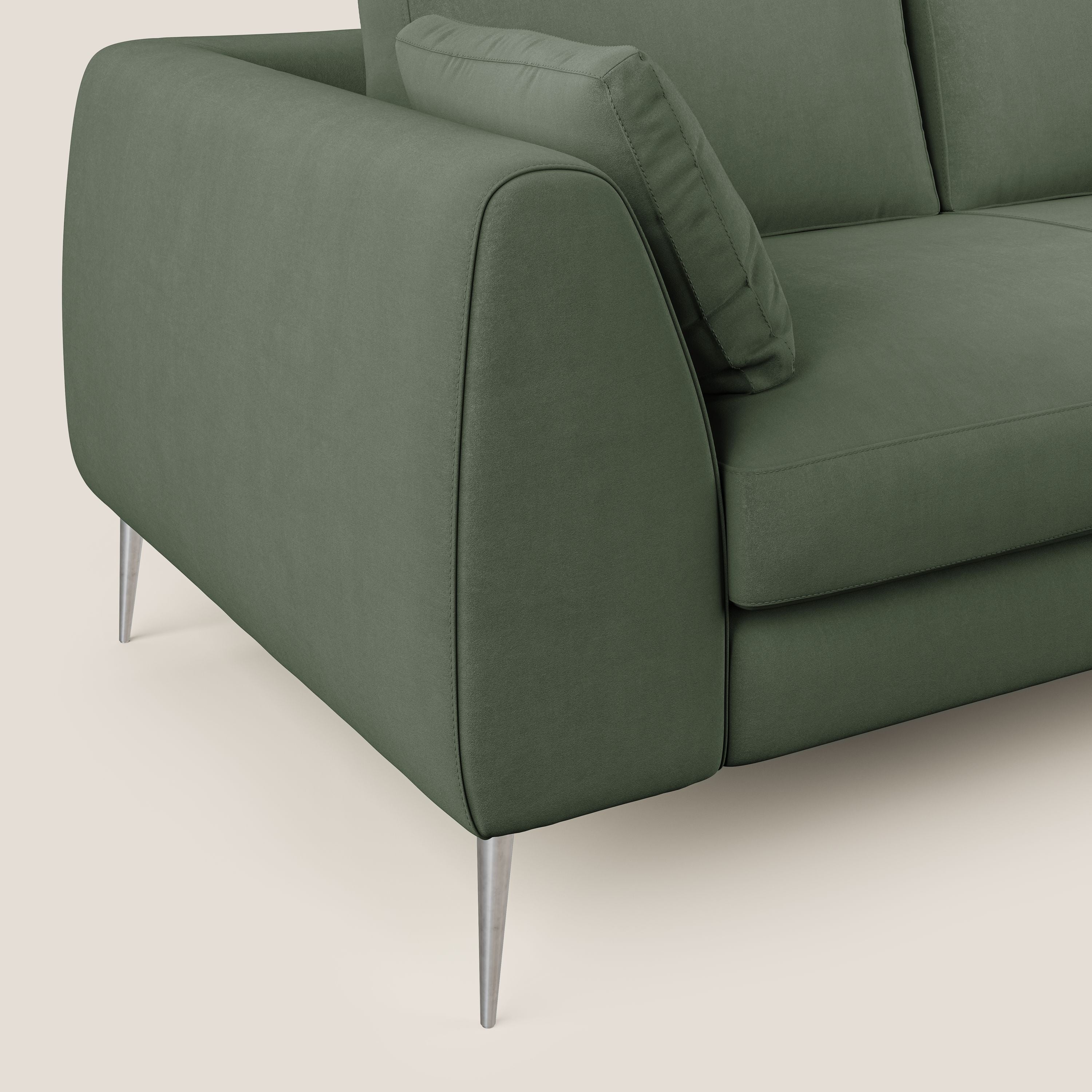 Plano divano moderno in microfibra tecnica smacchiabile T11 verde - divitt.sbs