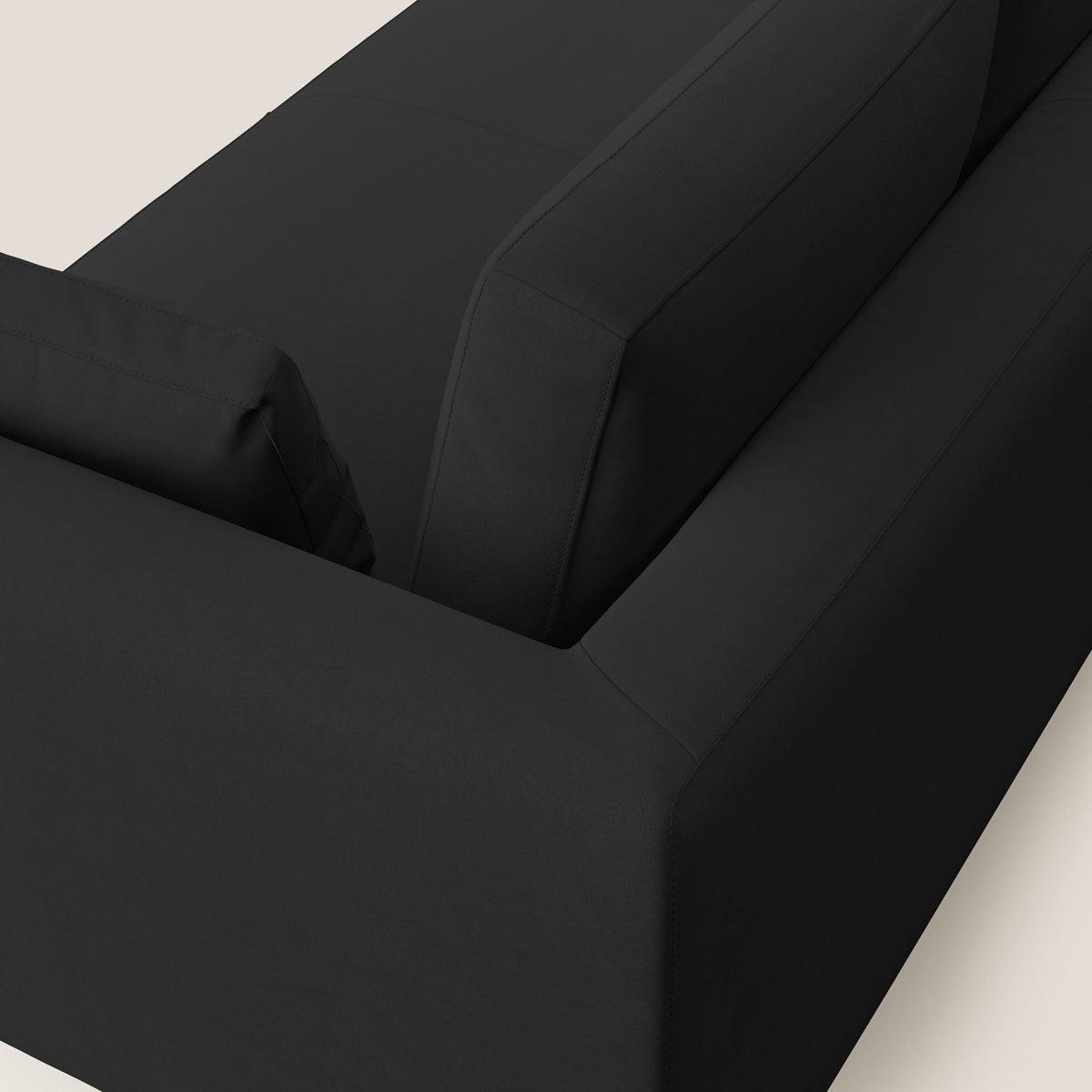Plano divano moderno in microfibra tecnica smacchiabile T11 nero - divitt.sbs