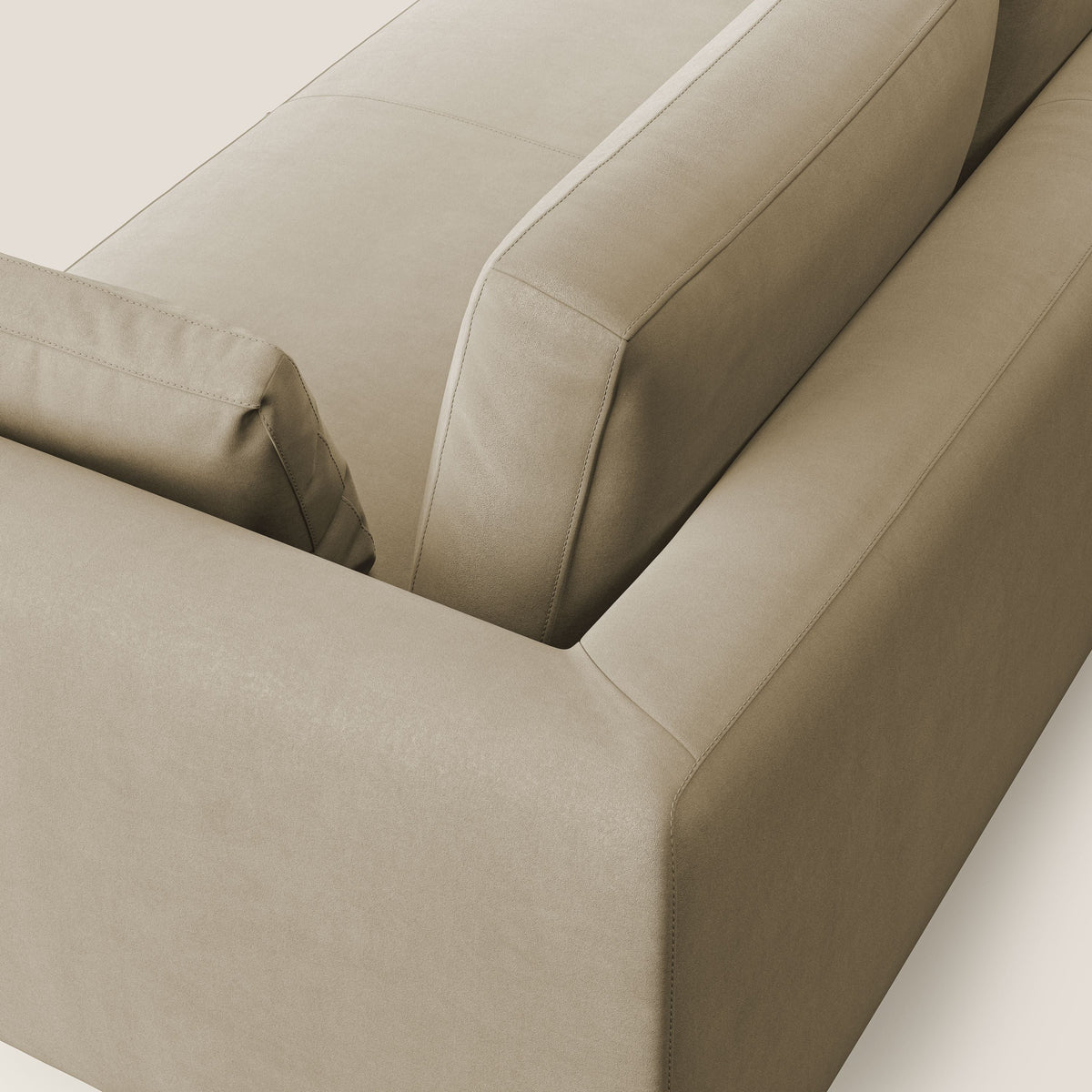 Plano divano moderno in microfibra tecnica smacchiabile T11 beige - divitt.sbs
