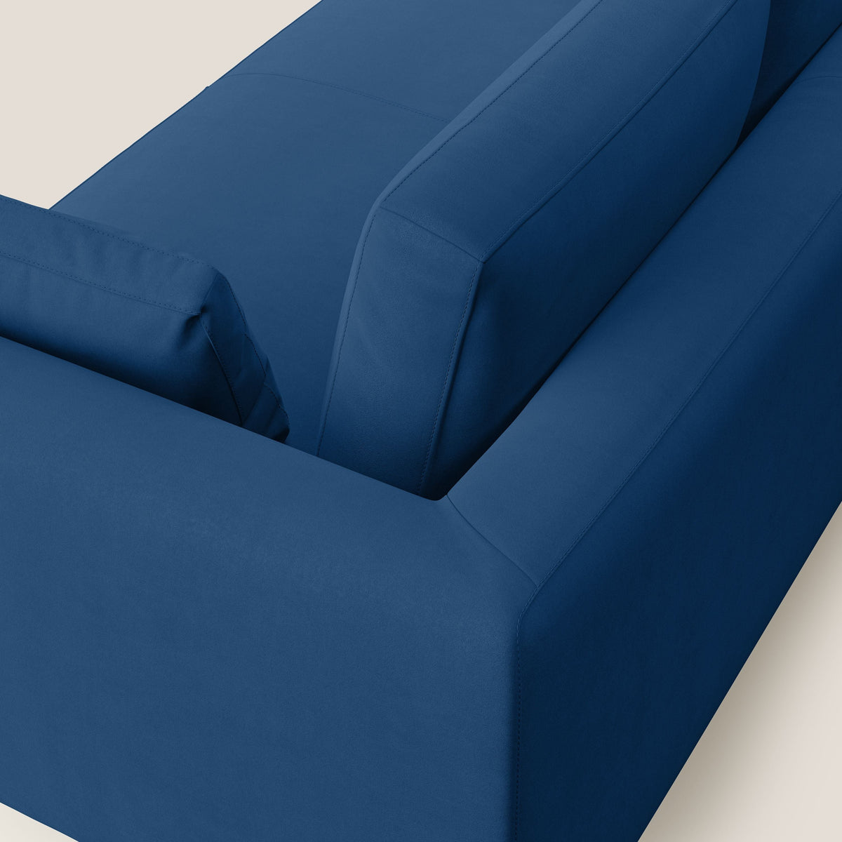 Plano divano moderno in microfibra tecnica smacchiabile T11 blu - divitt.sbs