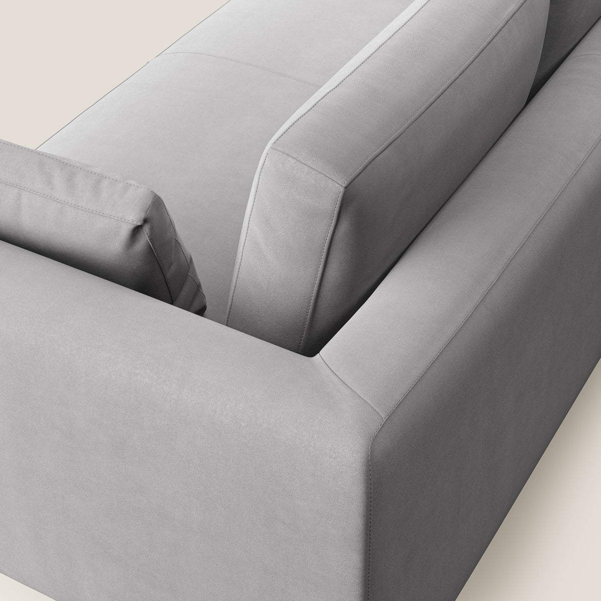 Plano divano moderno in microfibra tecnica smacchiabile T11 grigio - divitt.sbs