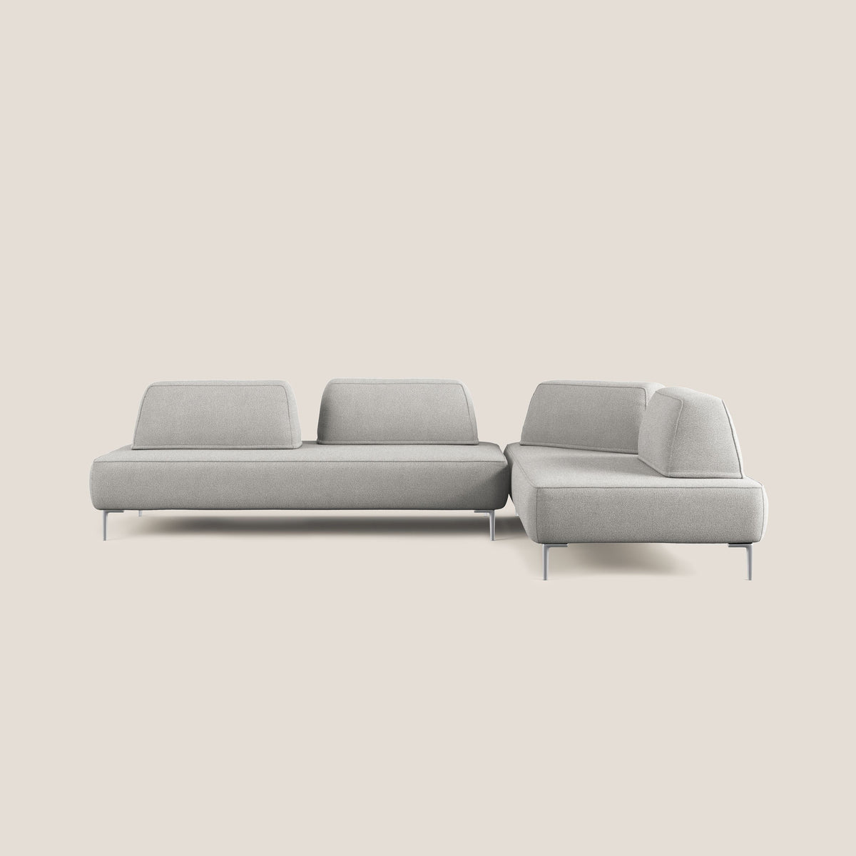 Newton divano angolare modulare con schienali movibili T07 grigio - divitt.sbs