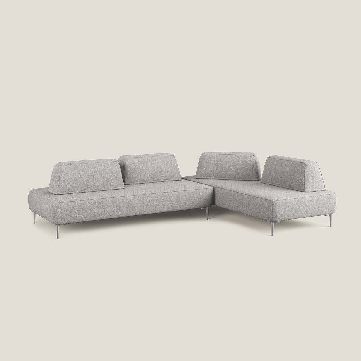 Newton divano angolare modulare con schienali movibili T07 grigio - divitt.sbs
