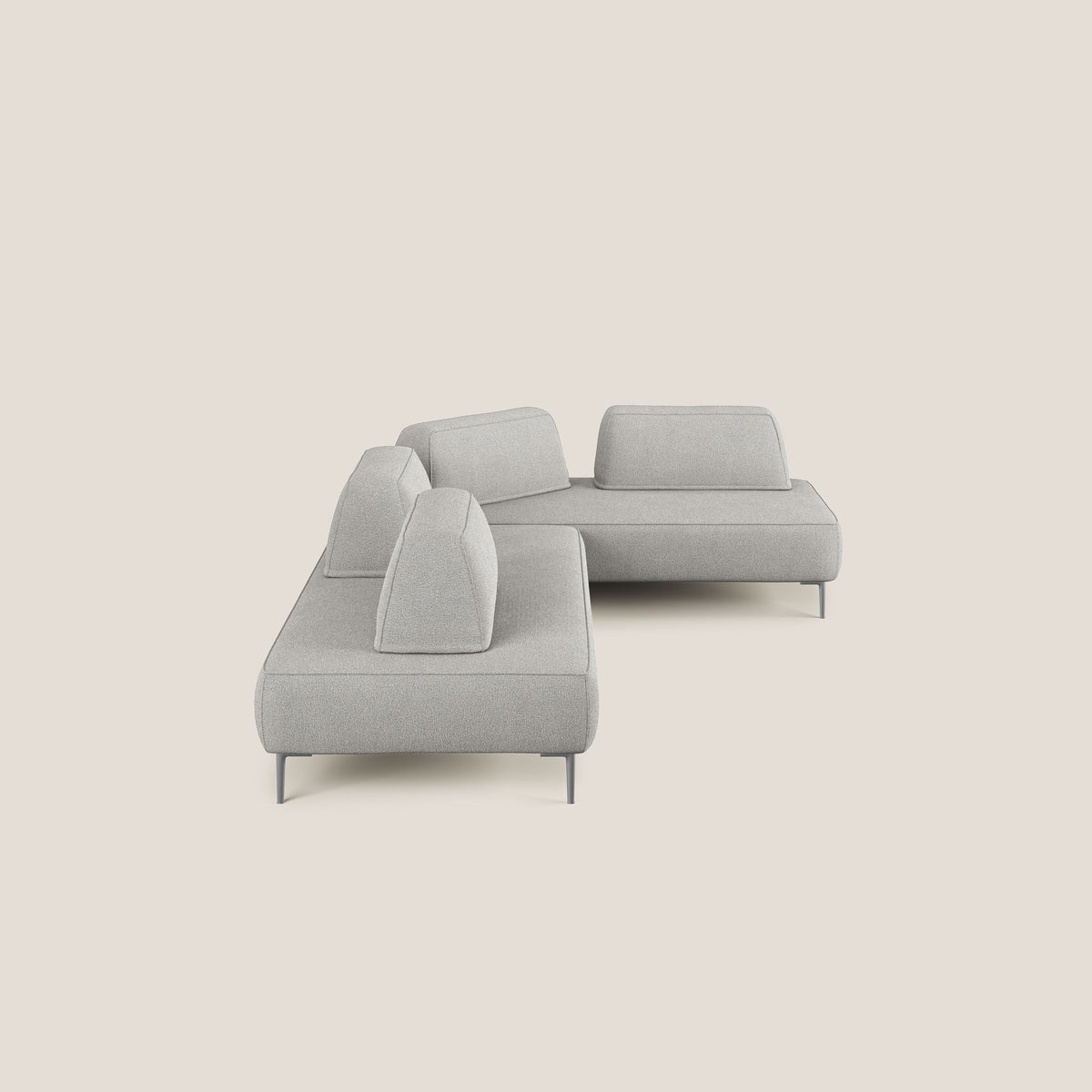 Newton divano angolare modulare con schienali movibili T07 grigio - divitt.sbs