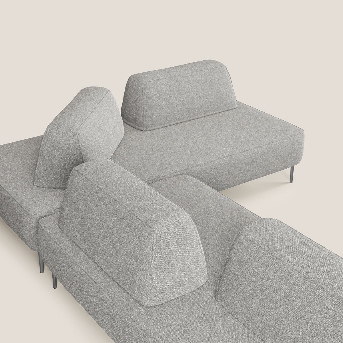 Newton divano angolare modulare con schienali movibili T07 grigio - divitt.sbs