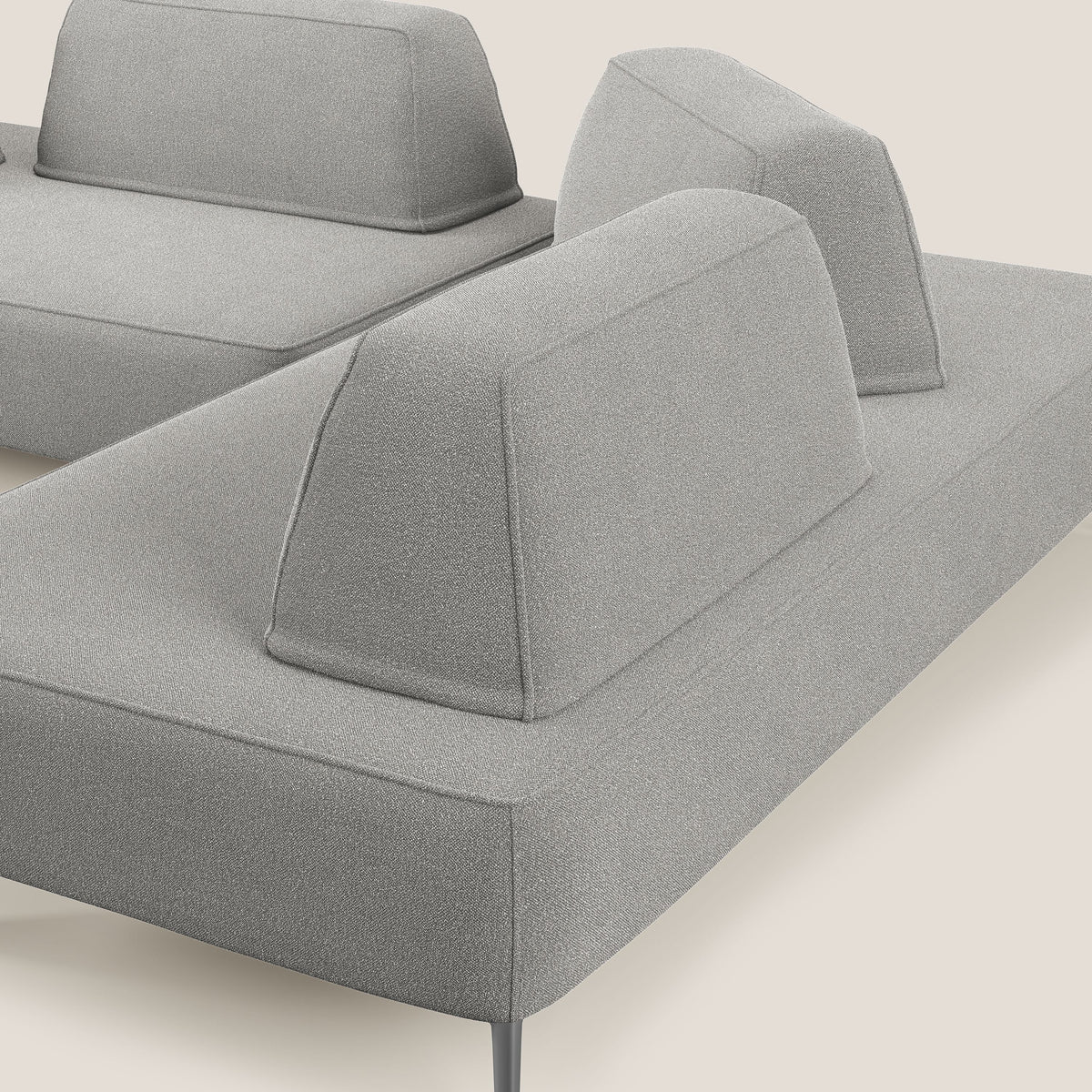 Newton divano angolare modulare con schienali movibili T07 grigio - divitt.sbs