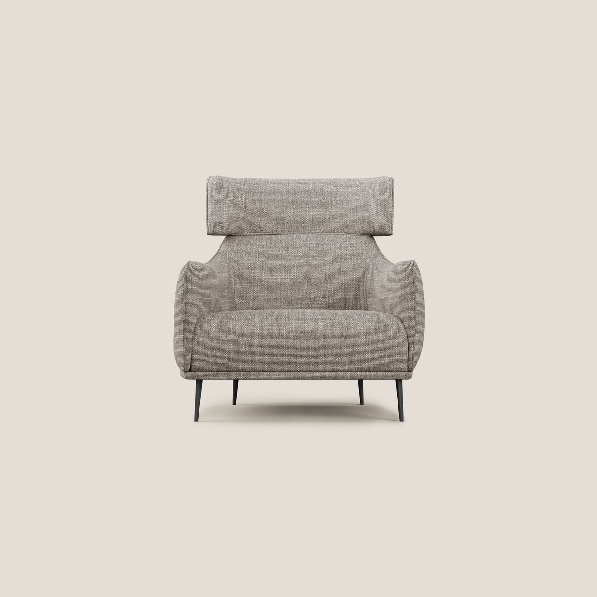 Zelda Poltroncina dal design moderno in morbido tessuto impermeabile T06 tortora - divitt.sbs