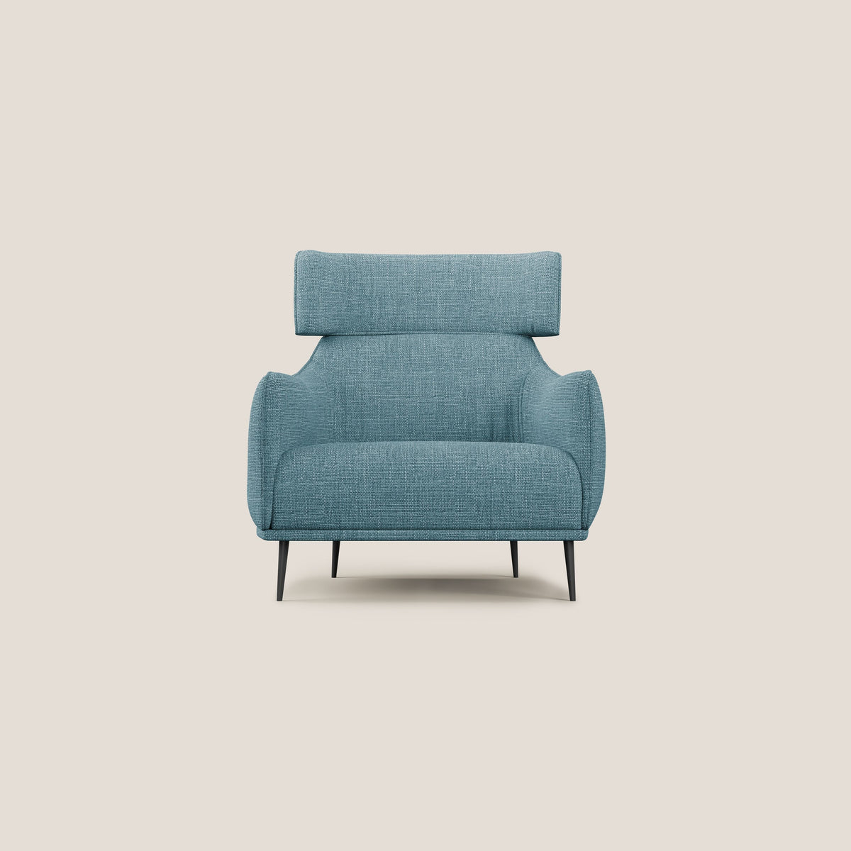 Zelda Poltroncina dal design moderno in morbido tessuto impermeabile T06 azzurro - divitt.sbs