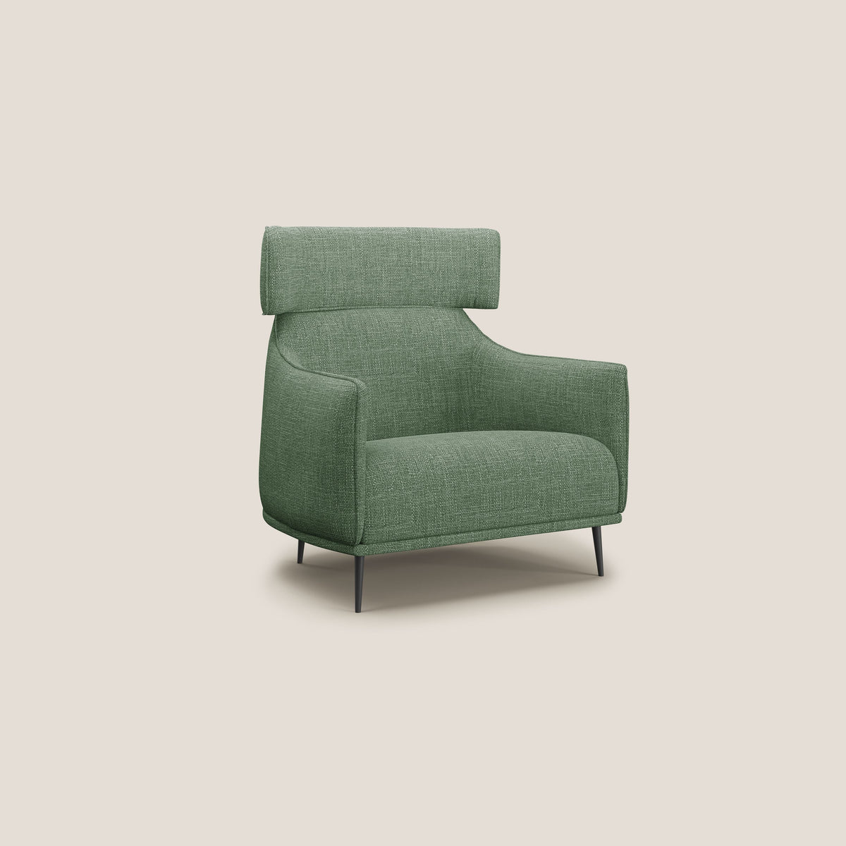 Zelda Poltroncina dal design moderno in morbido tessuto impermeabile T06 verde - divitt.sbs