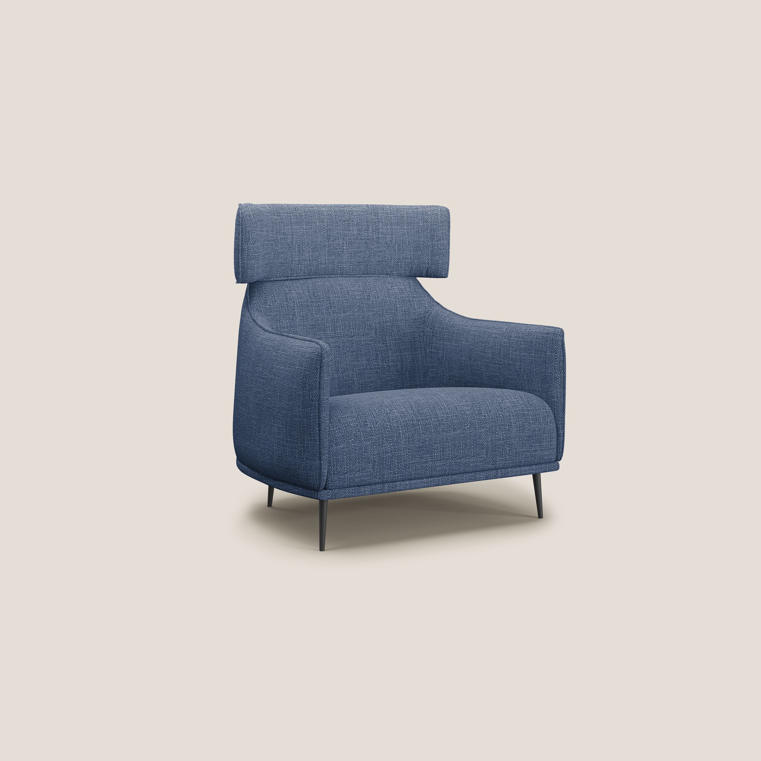 Zelda Poltroncina dal design moderno in morbido tessuto impermeabile T06 blu - divitt.sbs