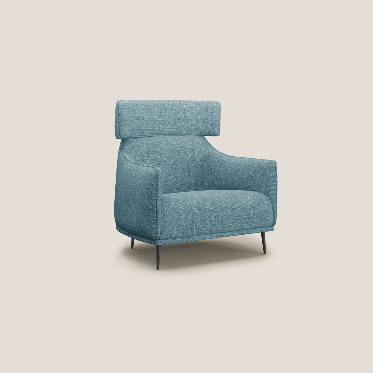 Zelda Poltroncina dal design moderno in morbido tessuto impermeabile T06 azzurro - divitt.sbs