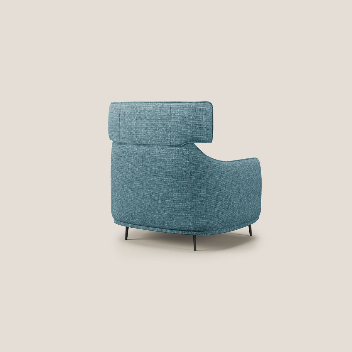Zelda Poltroncina dal design moderno in morbido tessuto impermeabile T06 azzurro - divitt.sbs