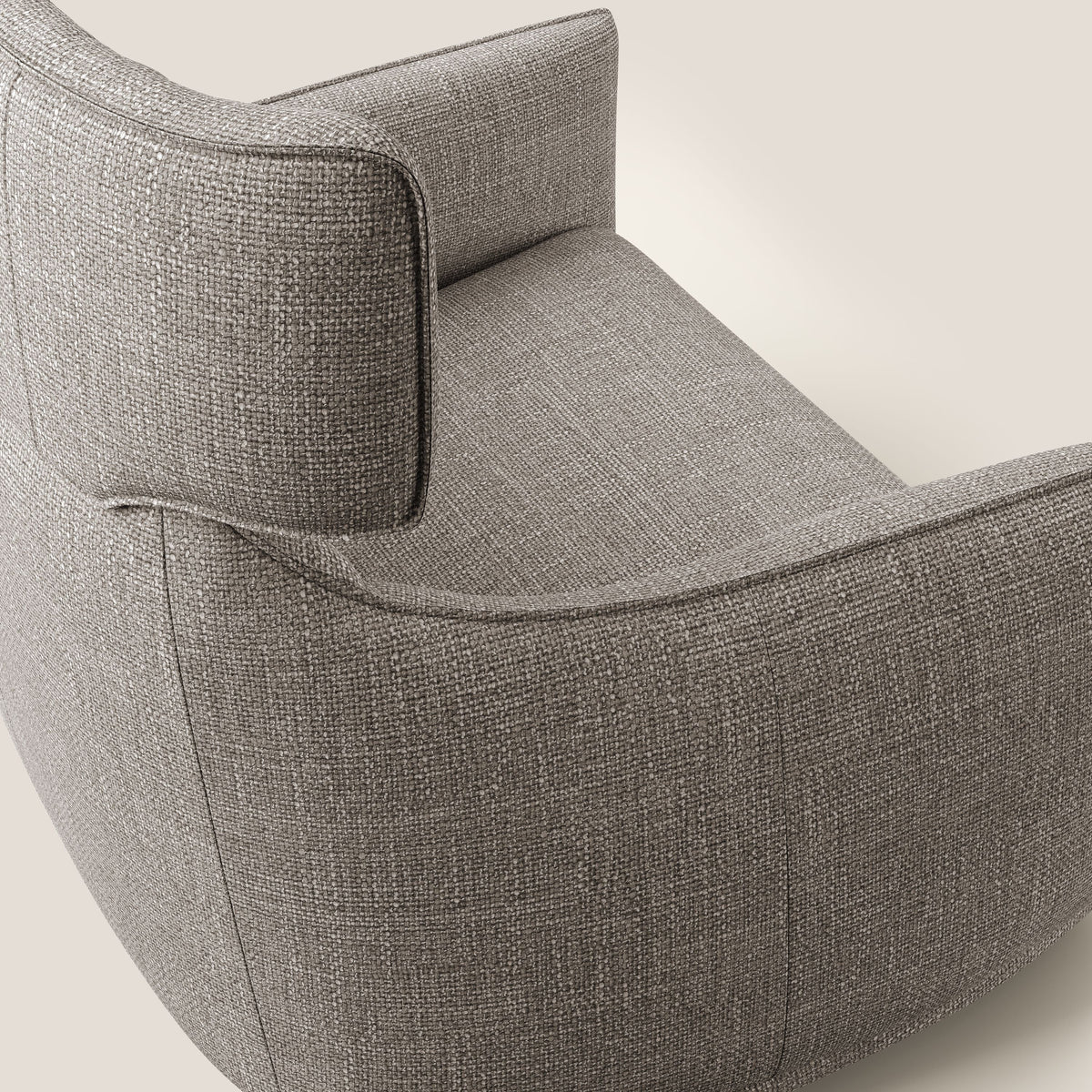 Zelda Poltroncina dal design moderno in morbido tessuto impermeabile T06 tortora - divitt.sbs