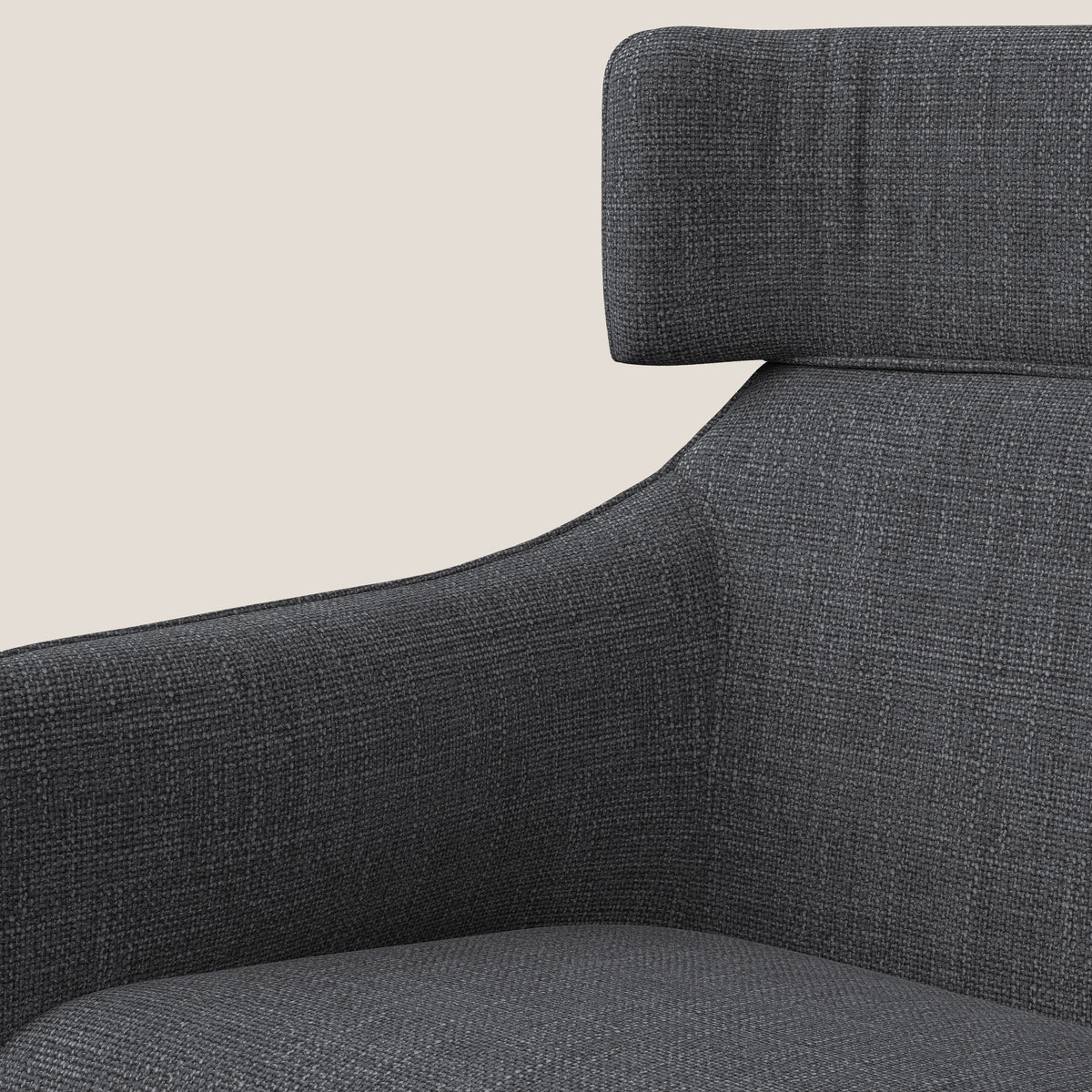 Zelda Poltroncina dal design moderno in morbido tessuto impermeabile T06 antracite - divitt.sbs