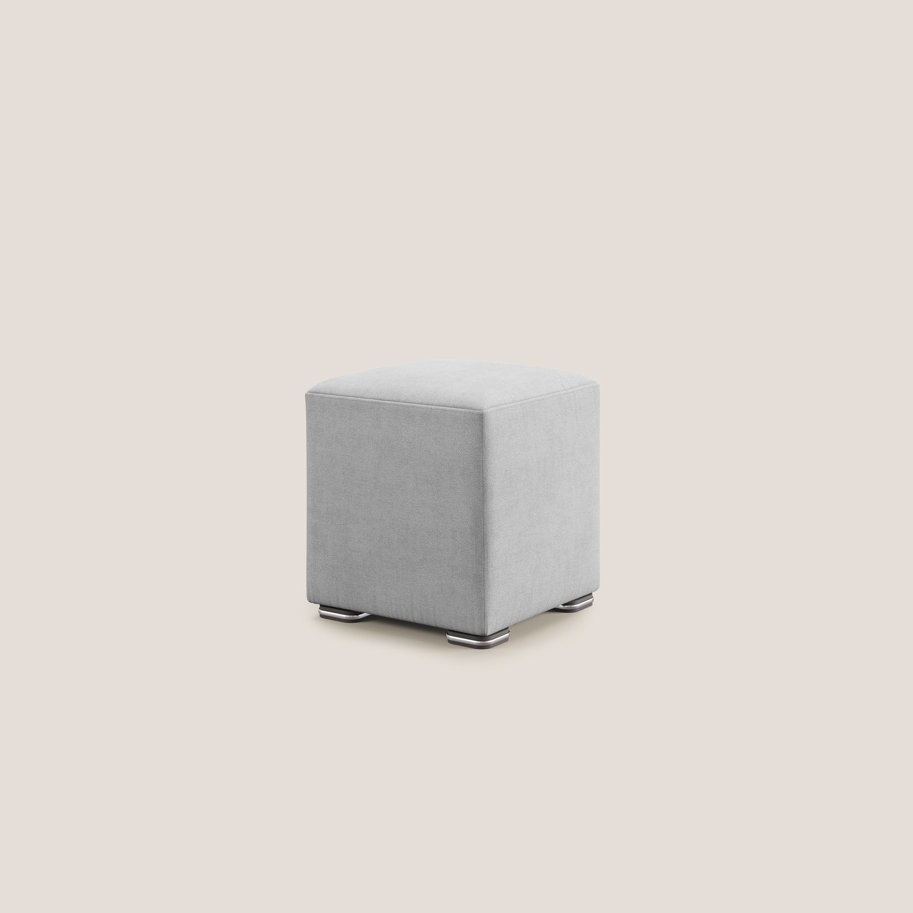 Cube pouf in tessuto morbido impermeabile T02 grigio chiaro - divitt.sbs