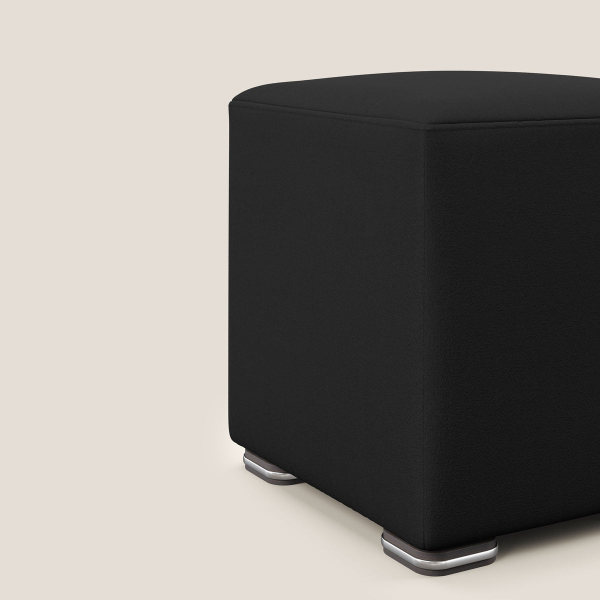 Cube pouf in microfibra smacchiabile T11 nero - divitt.sbs