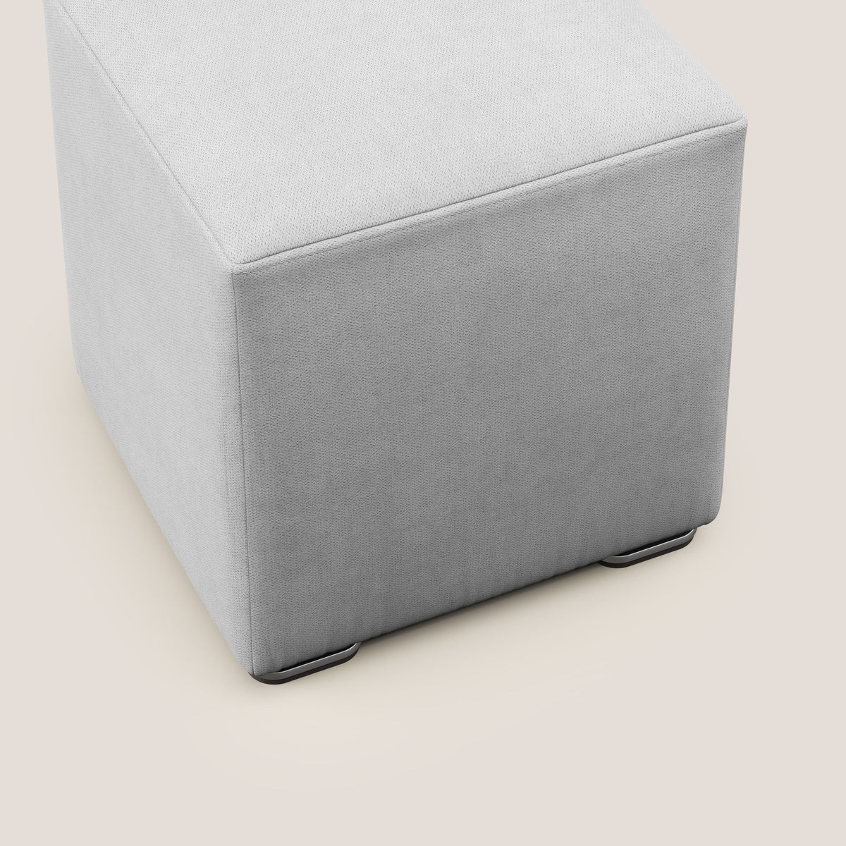 Cube pouf in tessuto morbido impermeabile T02 grigio chiaro - divitt.sbs