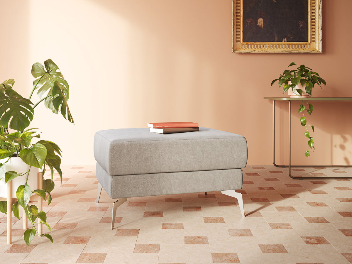 Star Pouf con piedini alti in microfibra impermeabile T11 grigio - divitt.sbs
