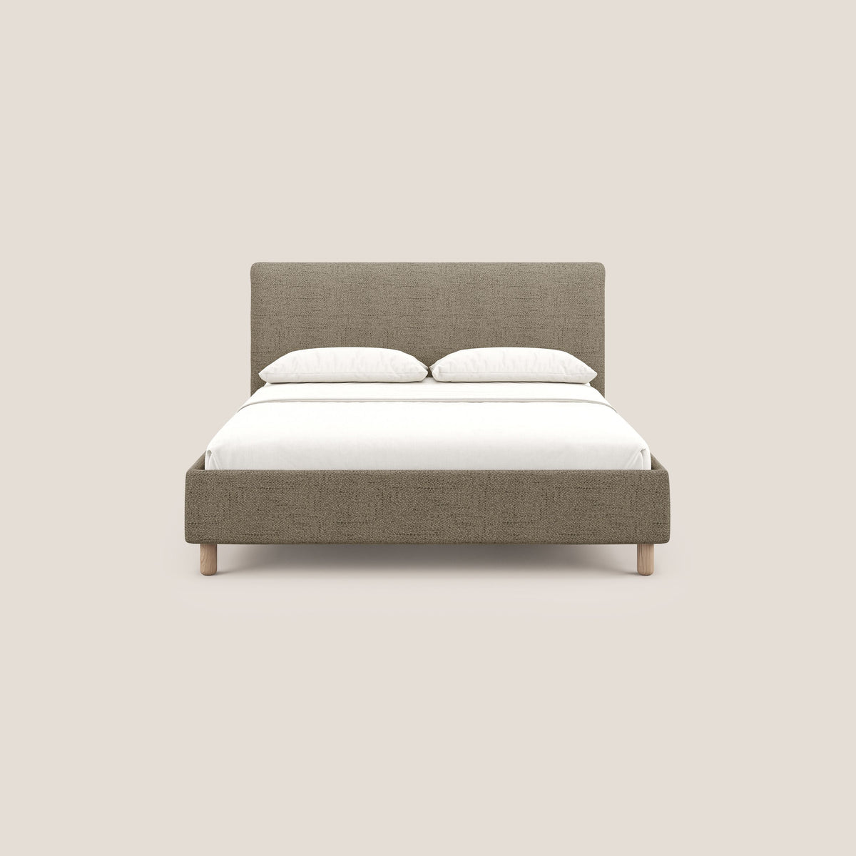 Serena letto contenitore salvaspazio scandinavo in tessuto fiammato impermeabile T03 marrone - divitt.sbs