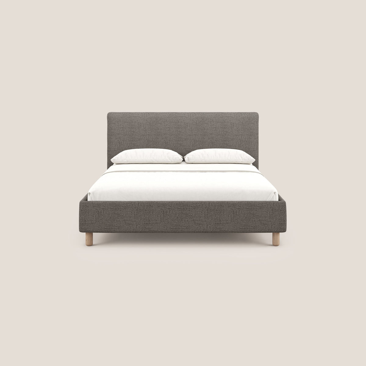 Serena letto contenitore salvaspazio scandinavo in tessuto fiammato impermeabile T03 talpa - divitt.sbs