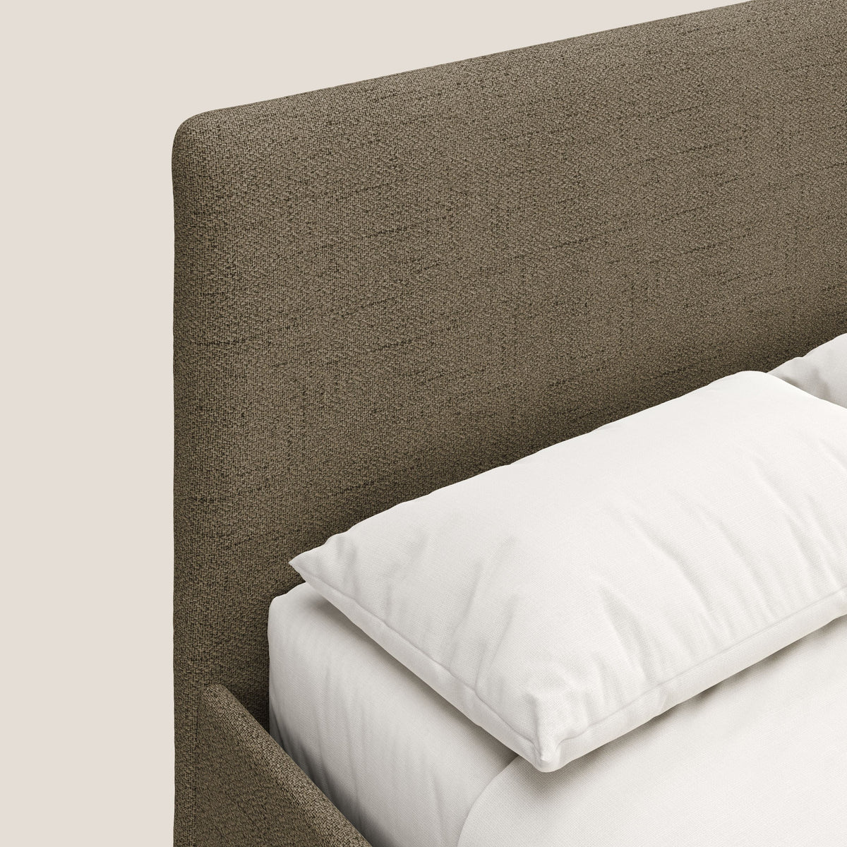Serena letto contenitore salvaspazio scandinavo in tessuto fiammato impermeabile T03 marrone - divitt.sbs