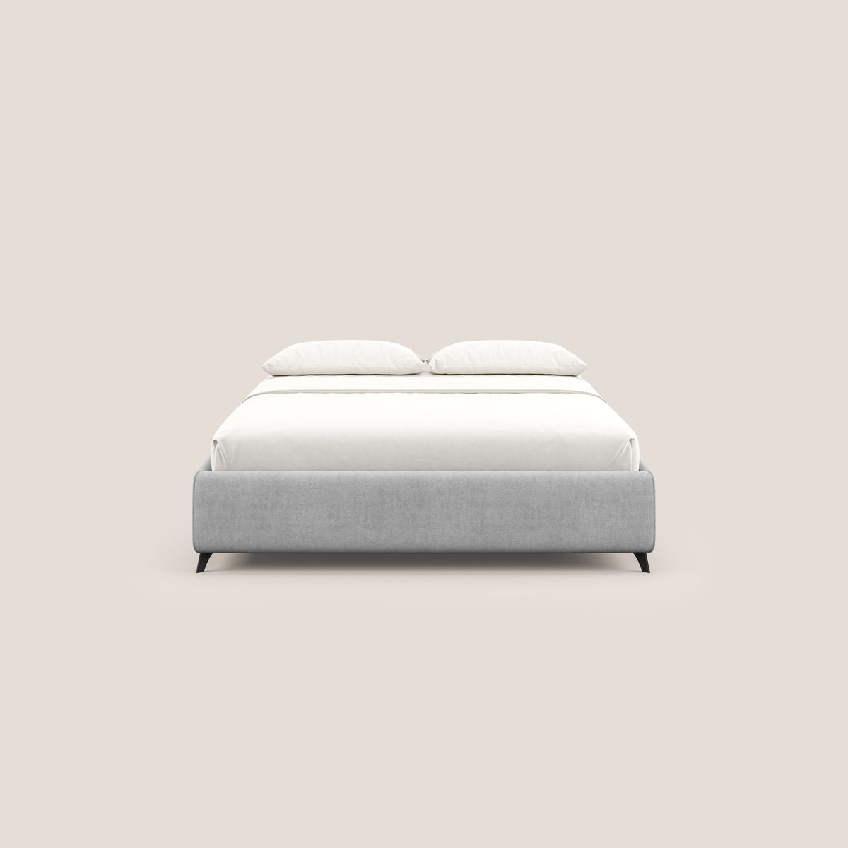 Sara sommier con giroletto contenitore in tessuto impermeabile T02 grigio chiaro - divitt.sbs