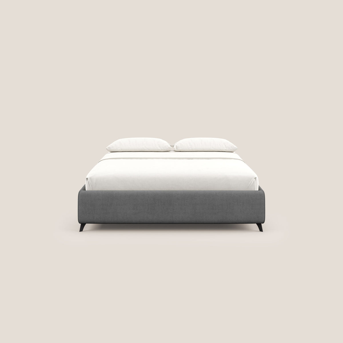 Sara sommier con giroletto contenitore in tessuto impermeabile T02 grigio - divitt.sbs
